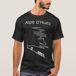 Alpe d Huez in Frankrijk fietsontwerp voor mannen T-shirt