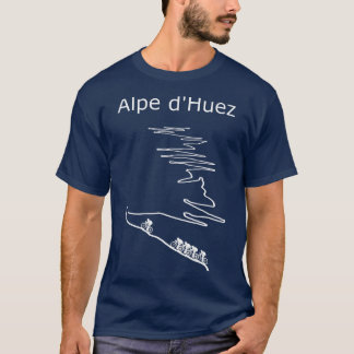 Alpe d Huez in Frankrijk fietsontwerp voor mannen T-shirt