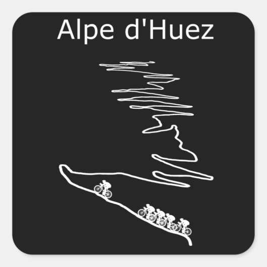 Alpe d Huez in Frankrijk fietsontwerp voor mannen  Vierkante Sticker (Voorkant)