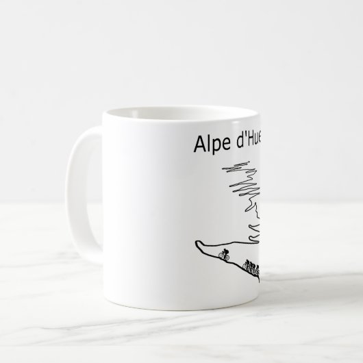 Alpe d Huez in Frankrijk fietst voor mannen en vro Koffiemok (Voorkant links)