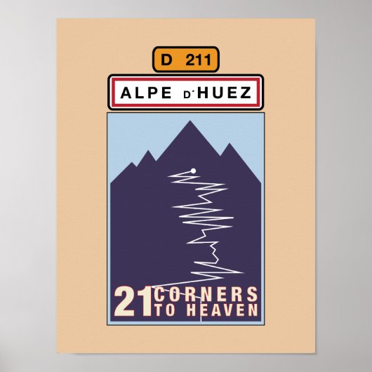 ALPE D'HUEZ 21 HOEKEN POSTER (Voorkant)