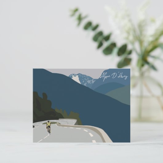 Alpe d'Huez fietsen digitale print Briefkaart (Staand voorkant)