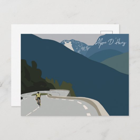 Alpe d'Huez fietsen digitale print Briefkaart (Voorkant / Achterkant)