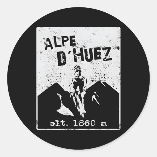 Alpe D'Huez Fietsfiets Ronde Sticker (Voorkant)