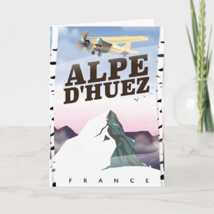 Alpe d'Huez, Frankrijk ski reisposter Feestdagen Kaart