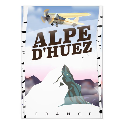 Alpe d'Huez, Frankrijk ski reisposter Foto Afdruk (Voorkant)