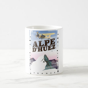 Alpe d'Huez, Frankrijk ski reisposter Koffiemok
