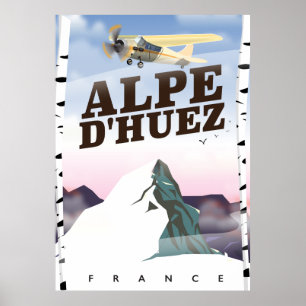 Alpe d'Huez, Frankrijk ski reisposter Poster