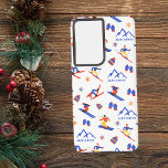 Alpe d'Huez Frankrijk Ski Snowboard patroon Samsung Galaxy Hoesje<br><div class="desc">Een grappig winterski naadloos patroon voor het skigebied Alpe d'Huez in de Franse Alpen. Perfect cadeau-idee voor wintersportliefhebbers: ski,  snowboard,  freestyle,  skisprong,  langlaufen.</div>