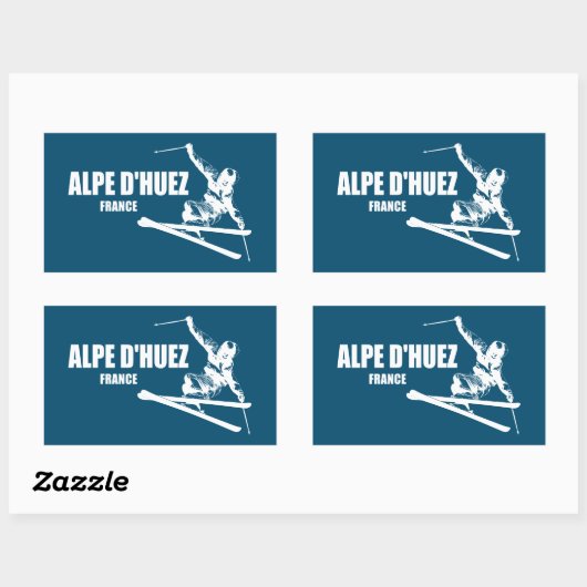 Alpe d'Huez Frankrijk Skiër Rechthoekige Sticker (Vel)