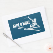 Alpe d'Huez Frankrijk Skiër Rechthoekige Sticker (Envelop)