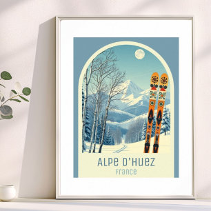 Alpe d'Huez Frankrijk skigebied Poster