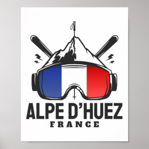 Alpe D'huez Frankrijk Skigebied Retro Skien Poster