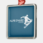 Alpe d'Huez Frankrijk snowboarder Metalen Ornament (Links)