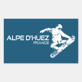 Alpe d'Huez Frankrijk snowboarder Rechthoekige Sticker (Voorkant)