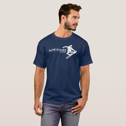 Alpe d'Huez Frankrijk snowboarder T-shirt (Voorkant volledig)