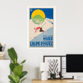 Alpe d'Huez Frankrijk Vintage Ski Poster (Thuiskantoor)