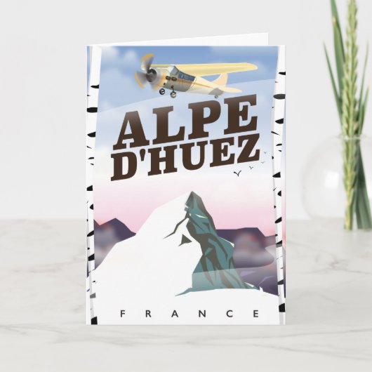 Alpe d'Huez, Franse skiposter Feestdagen Kaart (Voorkant)