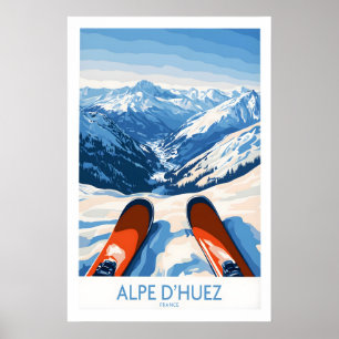 Alpe dHuez Kunstprint Wintersporten Poster