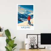 Alpe dHuez Muur Kunst Ski Poster 1 (Thuiskantoor)