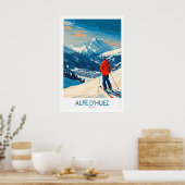 Alpe dHuez Muur Kunst Ski Poster 1 (Keuken)