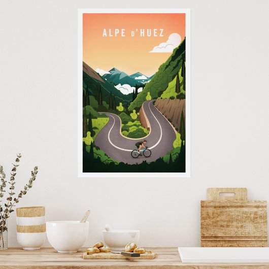 Alpe d'Huez - Poster voor fietsen (Keuken)