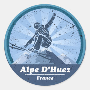 Alpe d'Huez Skiër Sticker