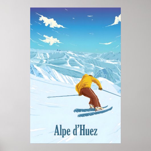 Alpe dHuez Skigebied Reisposter Poster (Voorkant)