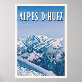 Alpe d'Huez-skiskigebied Poster