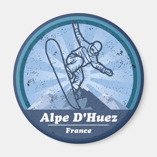 Alpe d'Huez - Snowboard Magneet (Voorkant)