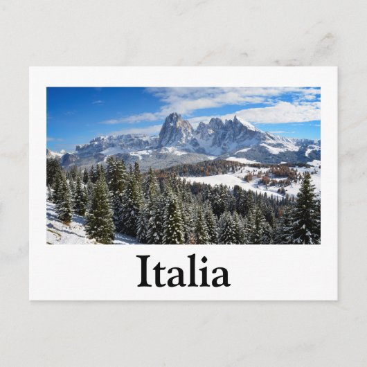 Alpe di Siusi, Italië in het briefkaart voor winte (Voorkant)