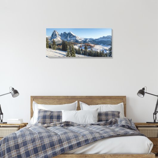 Alpe di Siusi winter landschap canvas print (Insitu (Slaapkamer))
