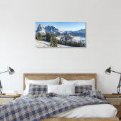 Alpe di Siusi winterlandschap canvasprint Canvas Afdruk (Insitu (Slaapkamer))