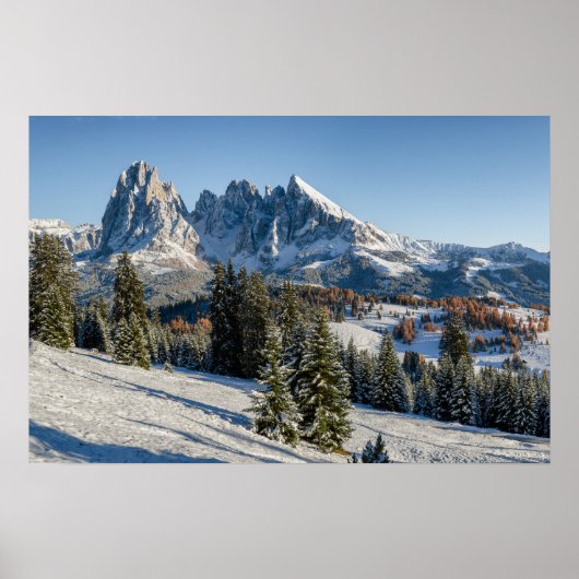 Alpe di Siusi winterlandschap poster (Voorkant)