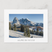 Alpe di Siusi winterlandschap wit briefkaart (Voorkant)