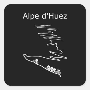 alpe Huez in frankrijk die Mannen voor het ontwerp Vierkante Sticker