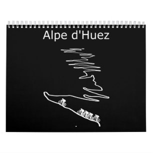 Alpe Huez in Frankrijk rijdt met Mannen voor ontwe Kalender