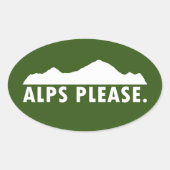 Alpen alsjeblieft ovale sticker (Voorkant)