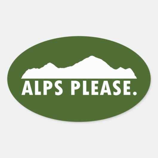 Alpen alsjeblieft ovale sticker (Voorkant)