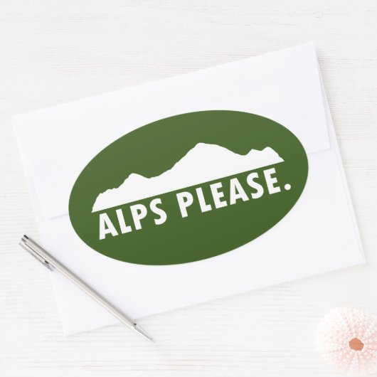 Alpen alsjeblieft ovale sticker (Envelop)