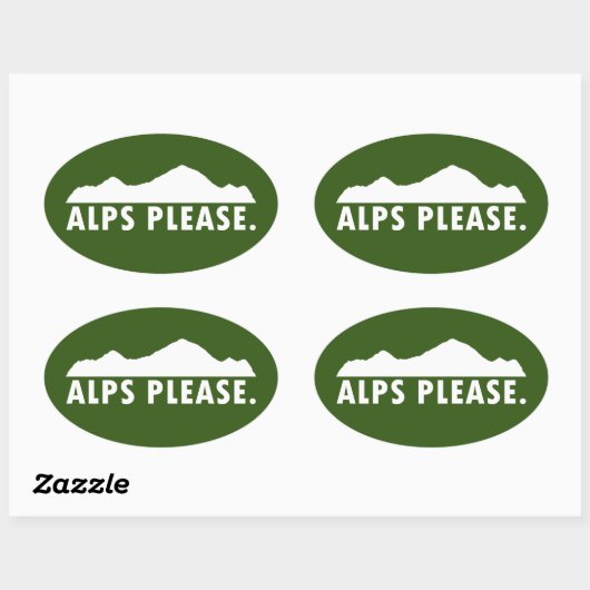 Alpen alsjeblieft ovale sticker (Vel)