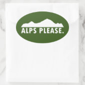 Alpen alsjeblieft ovale sticker (Tas)