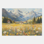 Alpen Bergdorp Landschaps Inpakpapier Vel (Voorkant 2)