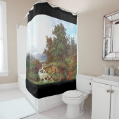 Alpen bergen Waterfall Cabin Shower Curtain Douchegordijn (In situ)