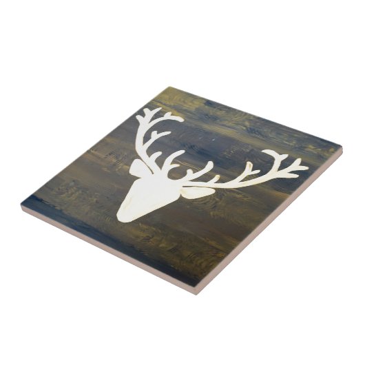 Alpen Chalet Style Deer Tegeltje (Zijkant)