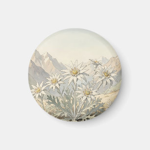 Alpen Edelweiss Bloemen Berglandschap Magneet