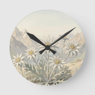 Alpen Edelweiss Bloemen Berglandschap Ronde Klok
