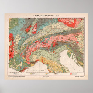 Alpen Geology Map (1921) Poster