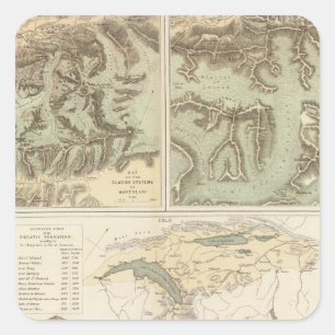 Alpen glaceersystemen vierkante sticker