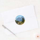 Alpen, landschappelijk landschap, ronde sticker (Envelop)